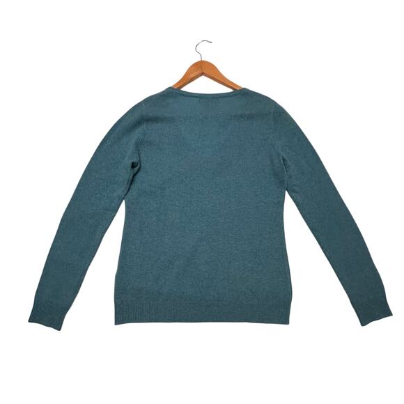 Ann Taylor Factory Aqua Cashmere V-neck Sweater Size Medium - Picture 3 of 5